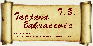 Tatjana Bakračević vizit kartica